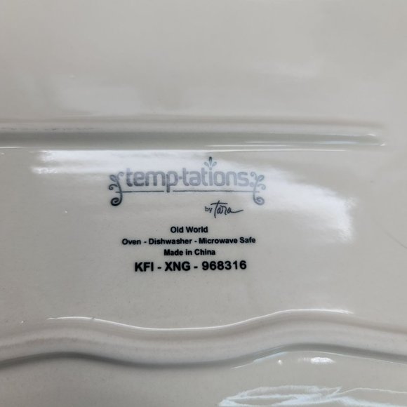 Temp-tations Old World Red Rectangular Floral Platters Appetizers Tea PD41 - Picture 4 of 7